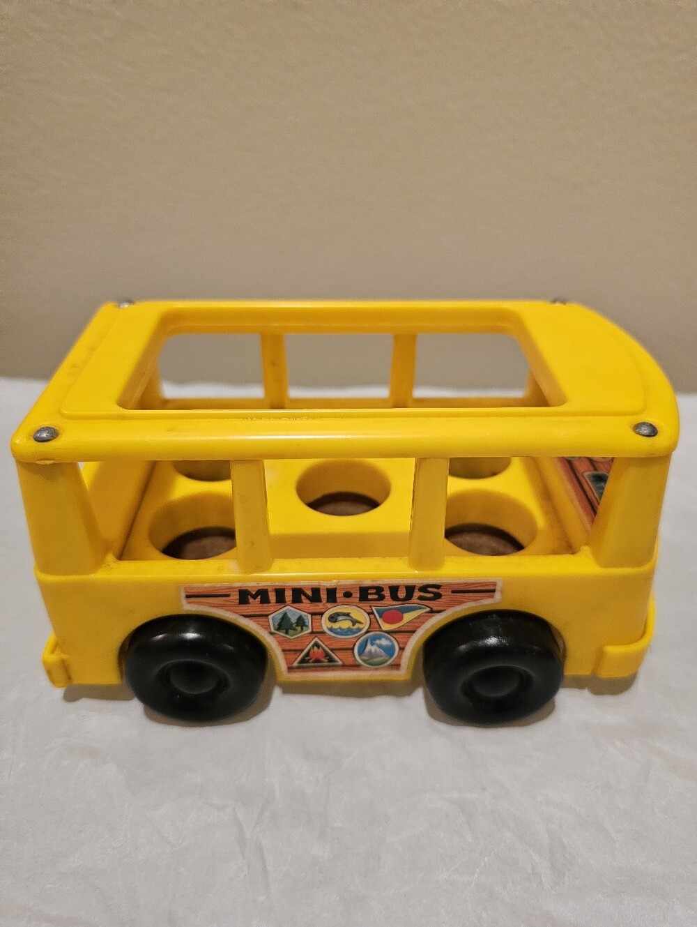 Fisher Price Little People Mini Bus Vintage  Yellow Excellent Condition